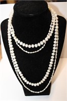 Endless Pearl Strand of off round Pearls 34"