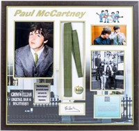 Framed Paul McCartney Worn Tie & Autograph