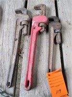 Lot of (3) Pipe Wrench's