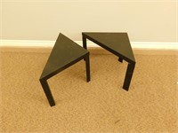 2 Triangle Side Tables - 15 x 31