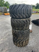 33 x 15.5-16.5 foam filled Skid steer tires (4pc)