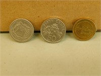 3 Coins - Singapore 25 Centavos, Game Token