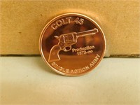 Colt Single Action Army Revolver .999 Copper Coin
