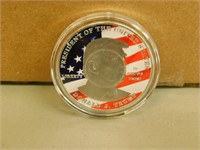 Trump Red White & Blue Commemorative Coin