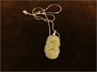 Jade Pendant Dragon Sterling Necklace