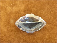 Blue Crystal Brooch 2" Wide