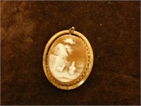 Antique Cameo Finely Carved 1 1/2" Tall