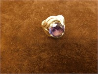 Vintage Sterling Amethyst Ring - Size 8