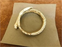 Vintage Serpent Bracelet with Rhinestone Eyes