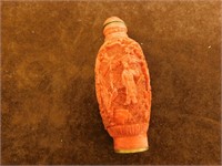 Chinese Snuff Bottle Red Cinnabar