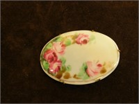 Antique Porcelain Flower Brooch