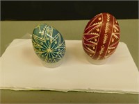 2 Ukrainian Hand Painted Eggs (Pysanky)