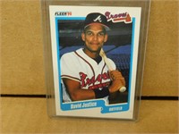 1990 Fleer David Justice #586 Rookie Baseball Card