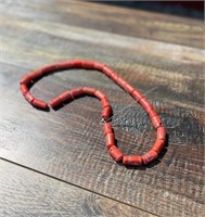 28" Red coral necklace
