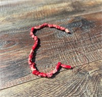 Strand of red coral beads 16" long