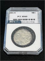 1921-S Morgan Silver Dollar MS63 Guide $170
