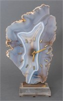 Agate Geode Quartz Movement Table Clock