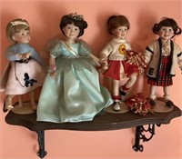 Four Danbury Mint Dolls By Judy Belle Limited
