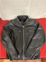 Genuine leather motorcycle jacket removable lining