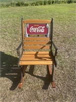 Coca-Cola fountain service cast iron rocking chair