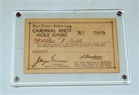 1935 CARDINAL KNOT HOLE GANG SEASON TICKET
