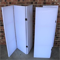 Pair- White Canvas 3 Panel Dividers