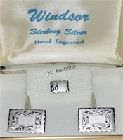 Windsor Sterling Silver Cufflinks Boxed As New!