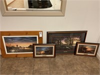 4 Framed Terry Redlin Land/Homescape Prints