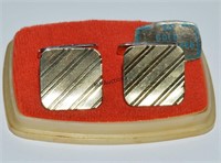 Pr. German Silver Gilt .835 Cufflinks With Box