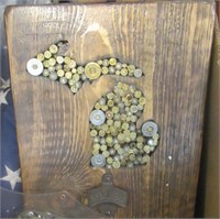 Folk Art Ammo Shell Picture of Michigan on Board