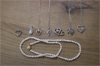 7 Sterling Necklaces, Freshwater Pearl Necklace