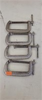 Four 2-1/2" C-Clamps