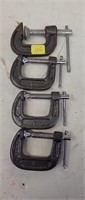 Four 1" C-Clamps
