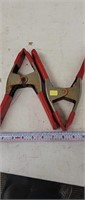 Two Large Red Spring Clamps