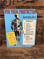 Venerial Diseases For Your Protection Enamel Sign