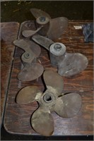4 antique Bronze boat propellers, 12" - 16" dia