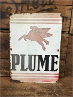 Original Plume Bowser Enamel Sign