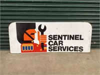 Original Sentinel Car Services Enamel Sign