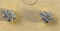 Multi Diamond 14kt YG Post Earrings
