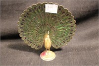 Vintage Handcrafted Brass Peacock Figurine 6.5"T