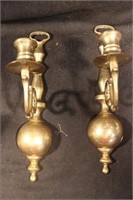 Pair Of Vintage 1970"s Solid Brass Single Arm