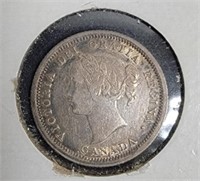 1870 AU CANADA 5 CENT WIDE RIM WITH TONING