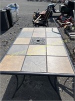 Patio set table with tile top (4) chairs and