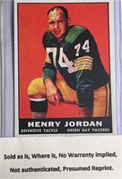 Henry Jordan Football Card