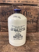 Loy Bros Melb & Sydney Stoneware Jar Demijohn