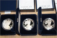 3pc American Silver Eagle Proof Coins