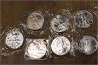 7pc American Silver Eagle Coins