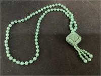 28” Jade Necklace with Jade Pendant
