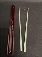 Jade Chopsticks with Wood Box