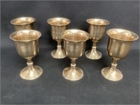 6 Vintage Cast Aluminum Water Goblets
